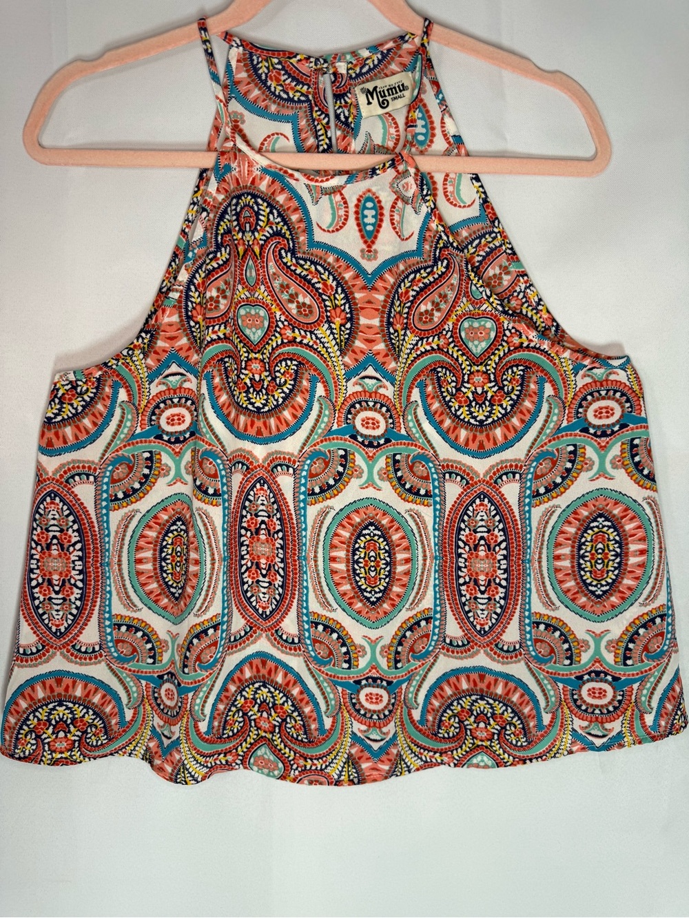 Show Me Your Mumu - Printed Sleeveless High Neck Top Paisley - Size Small